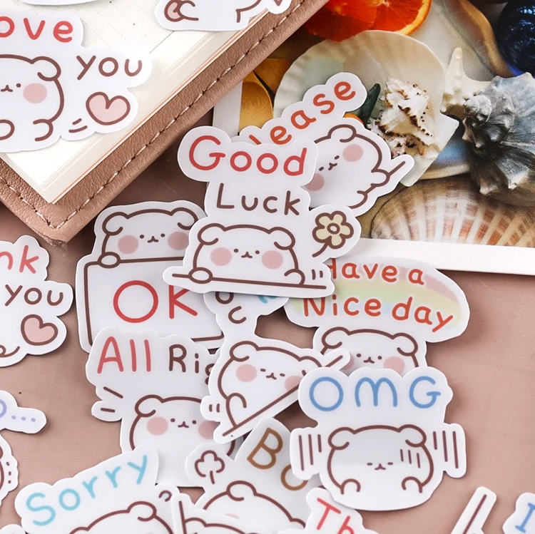 40pcs Cute Puppy Handbook Cartoon Sticker Diy Photo Album Ins Translucent Decorative DIY Craft Photo Albums/Children