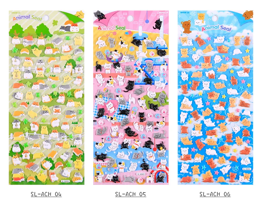 4 pcs/lot Cute Animal Foam Penguin Panda Shiba 3D Decorative Stationery Stickers Scrapbooking DIY Diary Album Stick Label