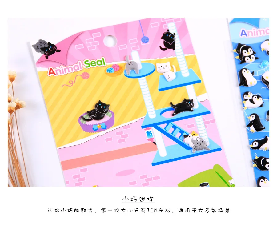 4 pcs/lot Cute Animal Foam Penguin Panda Shiba 3D Decorative Stationery Stickers Scrapbooking DIY Diary Album Stick Label
