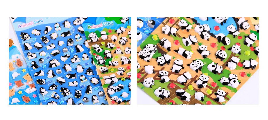 4 pcs/lot Cute Animal Foam Penguin Panda Shiba 3D Decorative Stationery Stickers Scrapbooking DIY Diary Album Stick Label