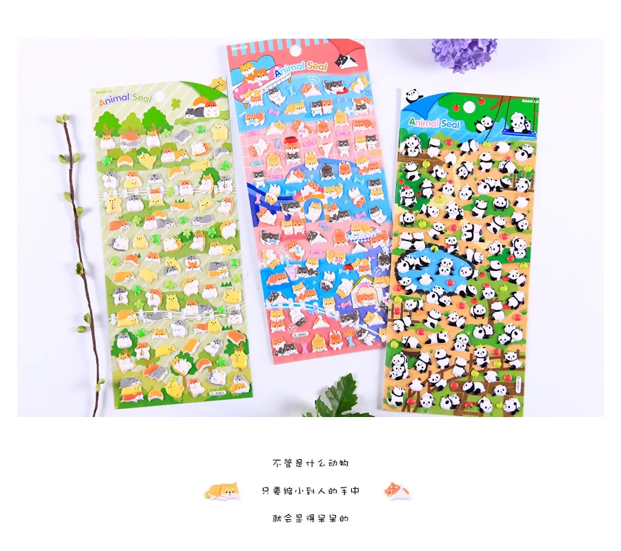 4 pcs/lot Cute Animal Foam Penguin Panda Shiba 3D Decorative Stationery Stickers Scrapbooking DIY Diary Album Stick Label