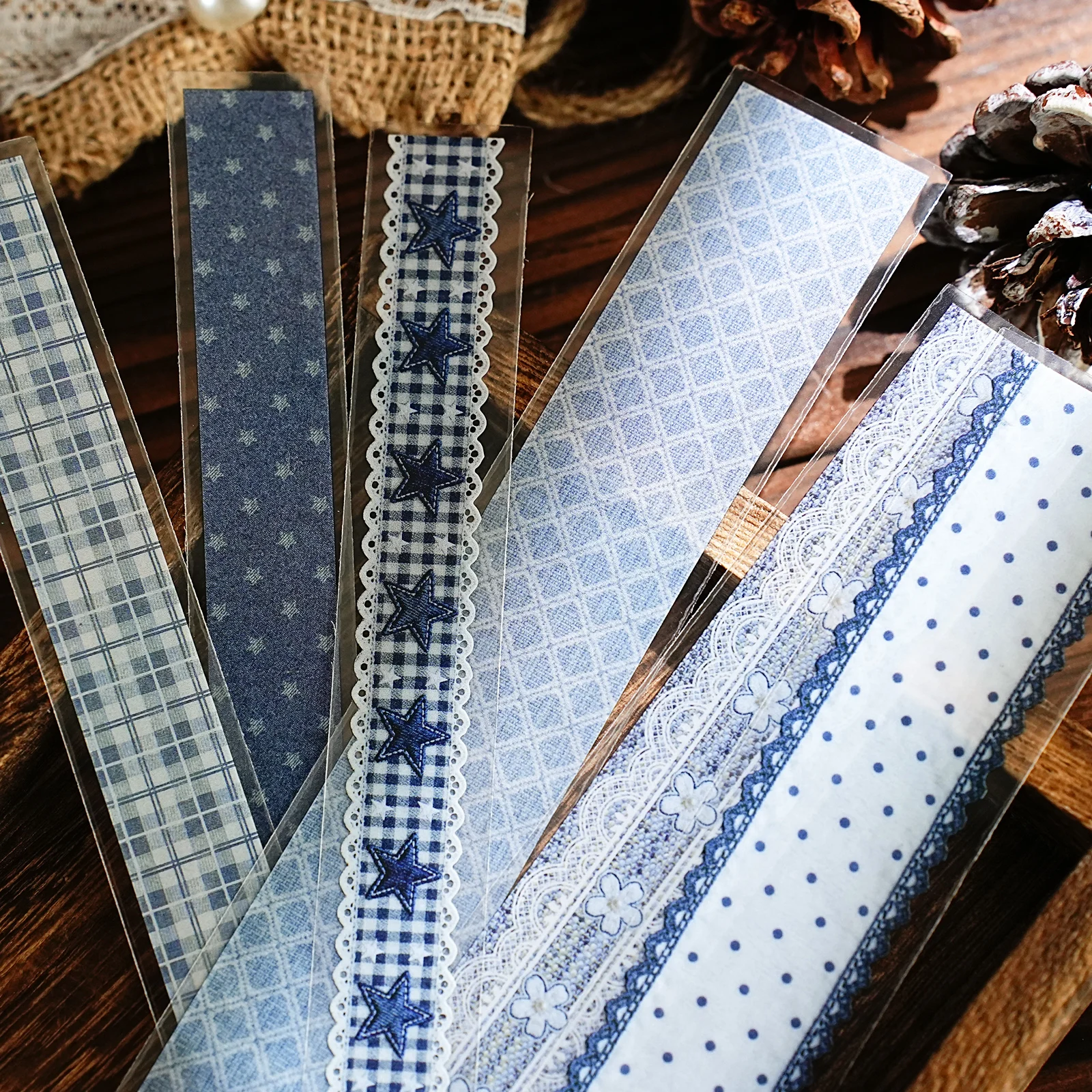 Etori Life Handmade Lace Series 30Pcs/Bag Vintage Lace Strip Stickers Pastoral Floral Artistic Journal Collage Decorative Strips for Children's Gift Paper Bags, Notebooks, Suitcases, Handmade Scrapbooking Supplies, Stamp Albums, DIY Artwork, Vintage Parties, Diaries, Pencil Cases, Stationery Stickers