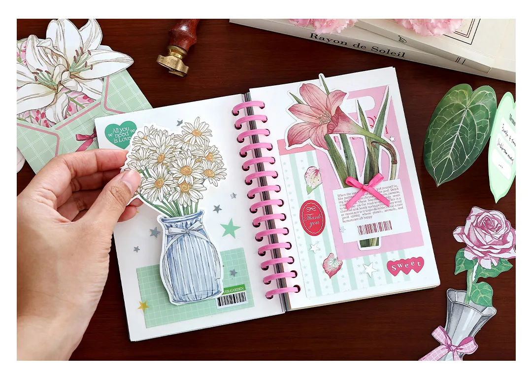 20pcs/pack Kawaii Ins Fresh Store Series Food and Coffee Material Pack DIY Scrapbook Handbook Aesthetic Stationery Supplies