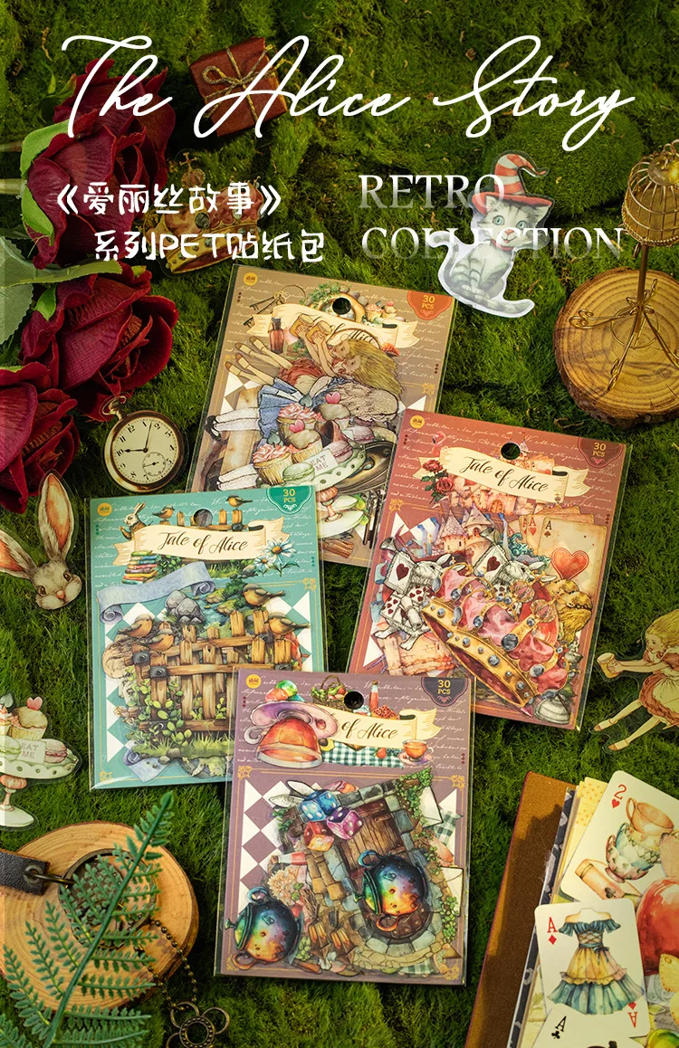 30pcs/lot Kawaii Stationery Stickers Nostalgia letterhead Diary Planner Decorative Sticker Scrapbooking Journal DIY Craft