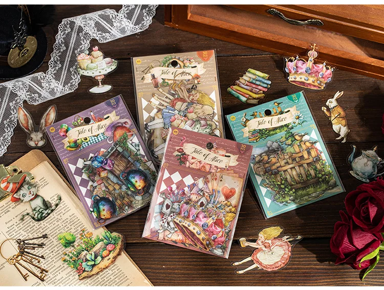30pcs/lot Kawaii Stationery Stickers Nostalgia letterhead Diary Planner Decorative Sticker Scrapbooking Journal DIY Craft