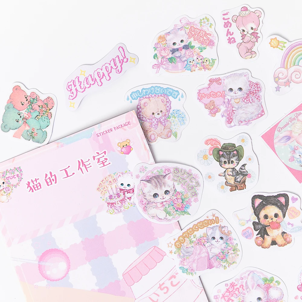 153pcs/lot Kawaii Stationery Stickers Cartoon Cat Diary Planner Decorative Mobile Sticker Scrapbooking Journal DIY Craft Sticker