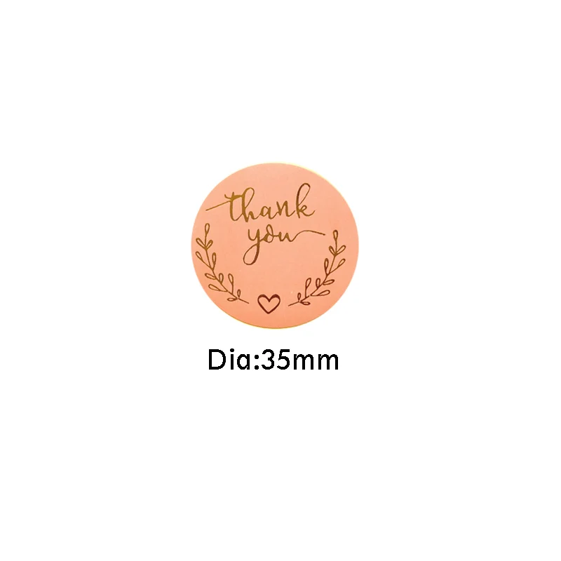 120pcs/lot Round Thank You Bronzing font Pink sealing sticker supporting my small business Students 35MM