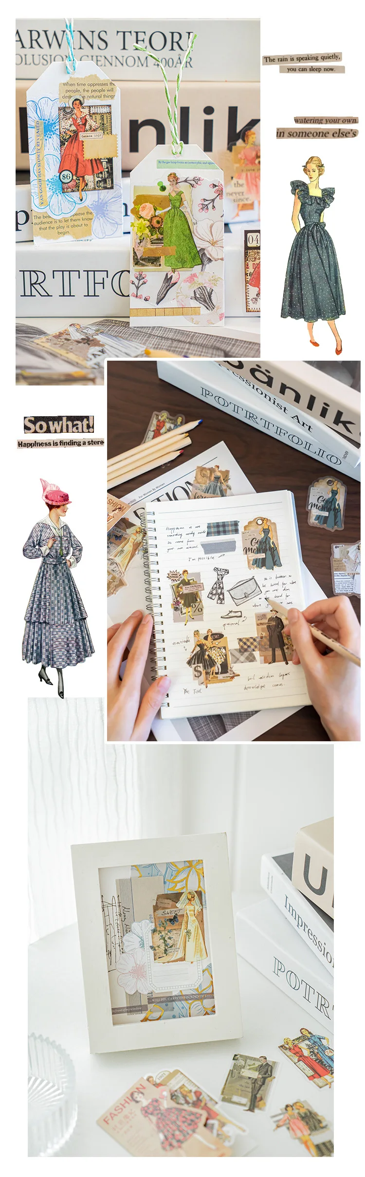 30pcs/1lot kawaii Stationery Sticker Ladies Fashion Notes Diary Planner junk journal Decorative Scrapbooking DIY Craft Sticker