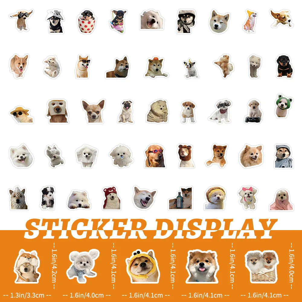 10/100/1000Pcs Funny Dog Stickers Cartoon Cute Decals Toy Guitar Phone Bicycle Laptop Notebook Luggage Car Graffiti Kids Sticker