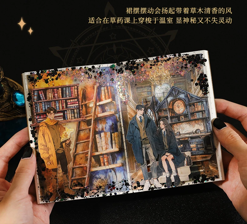 Journal GO 15pcs Magic Academy Fashion Characters Stickers for DIY Journaling Scrapbooking Planner Gucha Decorative Decals