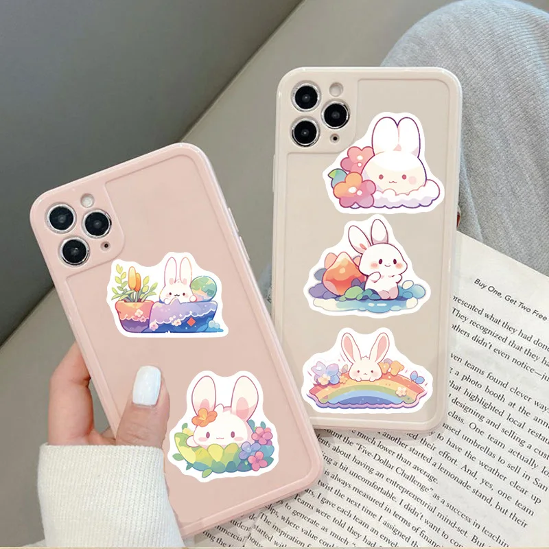 10/30/50PCS Rainbow Rabbit PVC Sticker Aesthetic Korean Decoration Scrapbooking Stationery School Supplies
