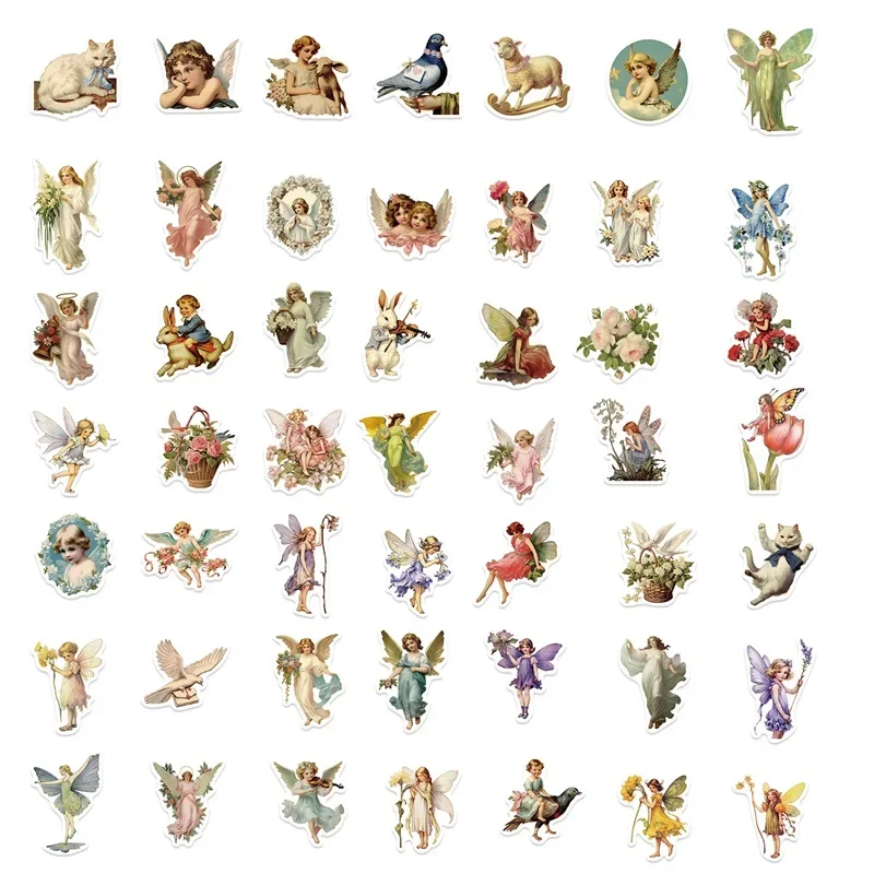 10/30/50PCS Vintage Painting Angel PVC Sticker Aesthetic Stationery Decoration Scrapbooking School Supplies