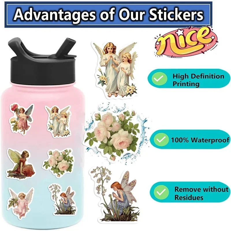 10/30/50PCS Vintage Painting Angel PVC Sticker Aesthetic Stationery Decoration Scrapbooking School Supplies