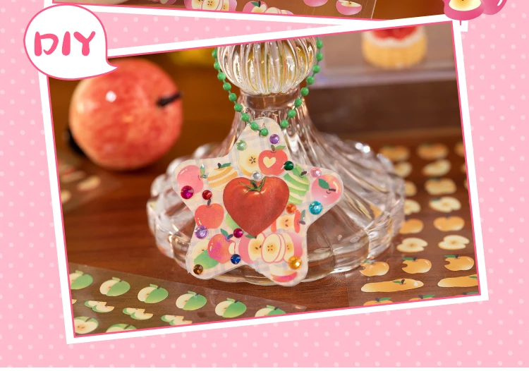 2sheets Kawaii Apple Bobo Series Die Cutting Stickers DIY Diary Album Scrapbook Phone Case Planner Handbook Aesthetic Supplies