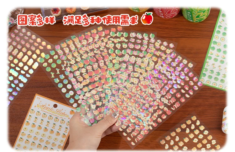 2sheets Kawaii Apple Bobo Series Die Cutting Stickers DIY Diary Album Scrapbook Phone Case Planner Handbook Aesthetic Supplies