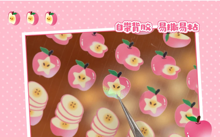 2sheets Kawaii Apple Bobo Series Die Cutting Stickers DIY Diary Album Scrapbook Phone Case Planner Handbook Aesthetic Supplies