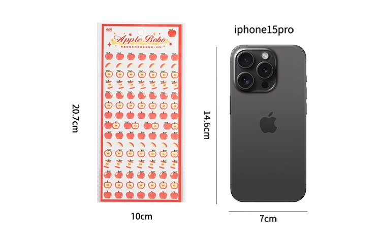 2sheets Kawaii Apple Bobo Series Die Cutting Stickers DIY Diary Album Scrapbook Phone Case Planner Handbook Aesthetic Supplies