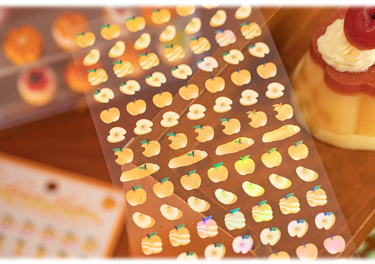 2sheets Kawaii Apple Bobo Series Die Cutting Stickers DIY Diary Album Scrapbook Phone Case Planner Handbook Aesthetic Supplies