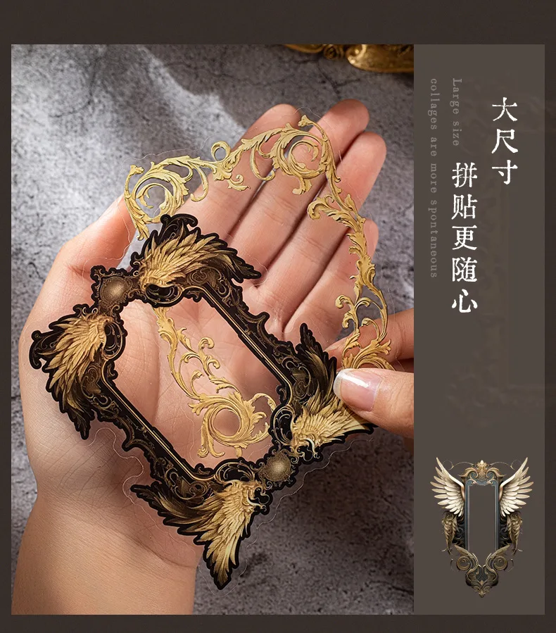 10cs/1pack Kawaii Stationery Stickers Gilt Photo Frame Diary Planner Decorative Mobile Stickers Scrapbooking Craft Stickers