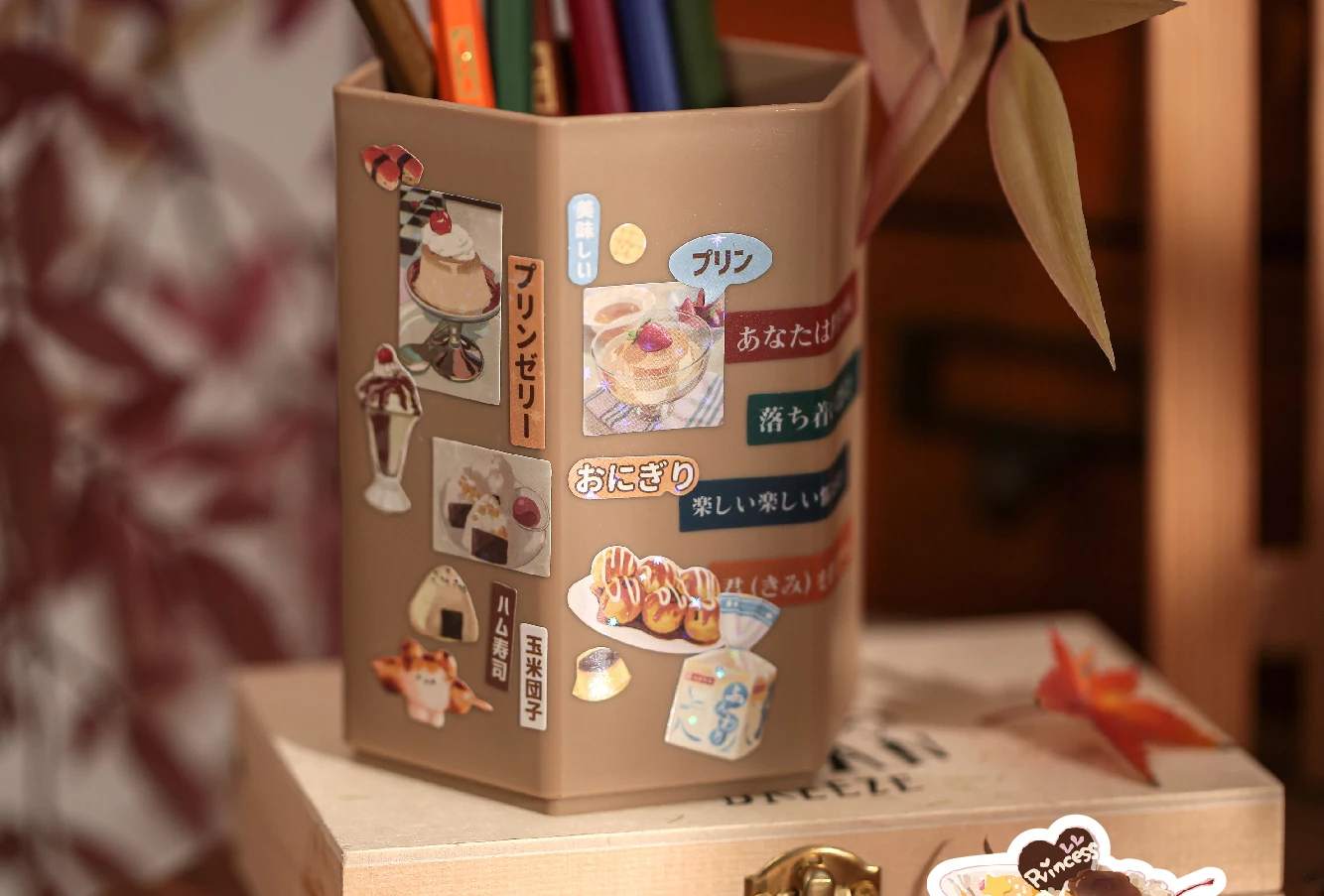 Kawaii Stationery Stickers Japanese Showa Flavor Flash Film Die Cutting Stickers Book Scrapbook DIY Decorative Material Stickers