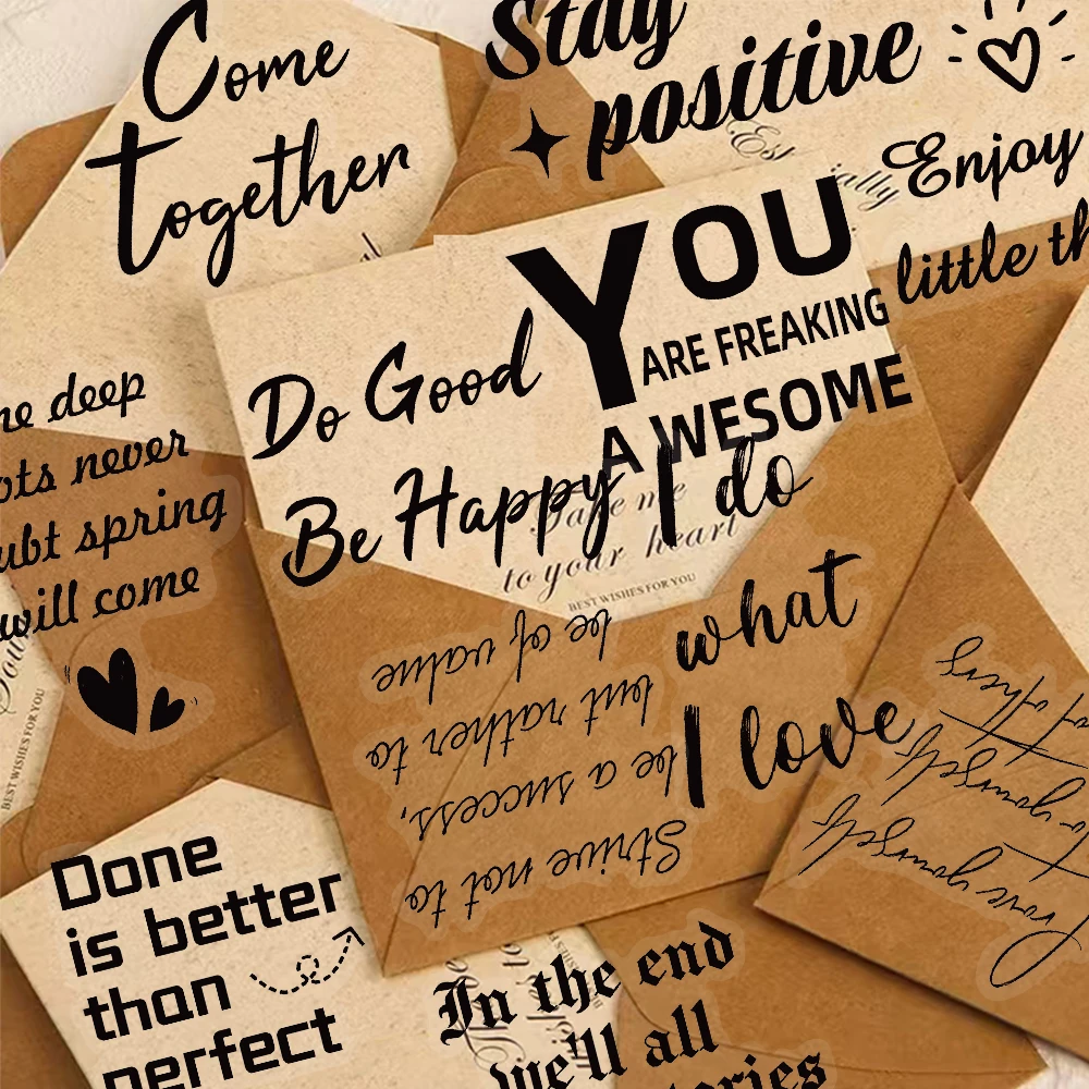 50PCS English Inspirational Decoration Graffiti Stickers DIY Luggage Notebook Skateboarding Motorcycle PET Waterproof S