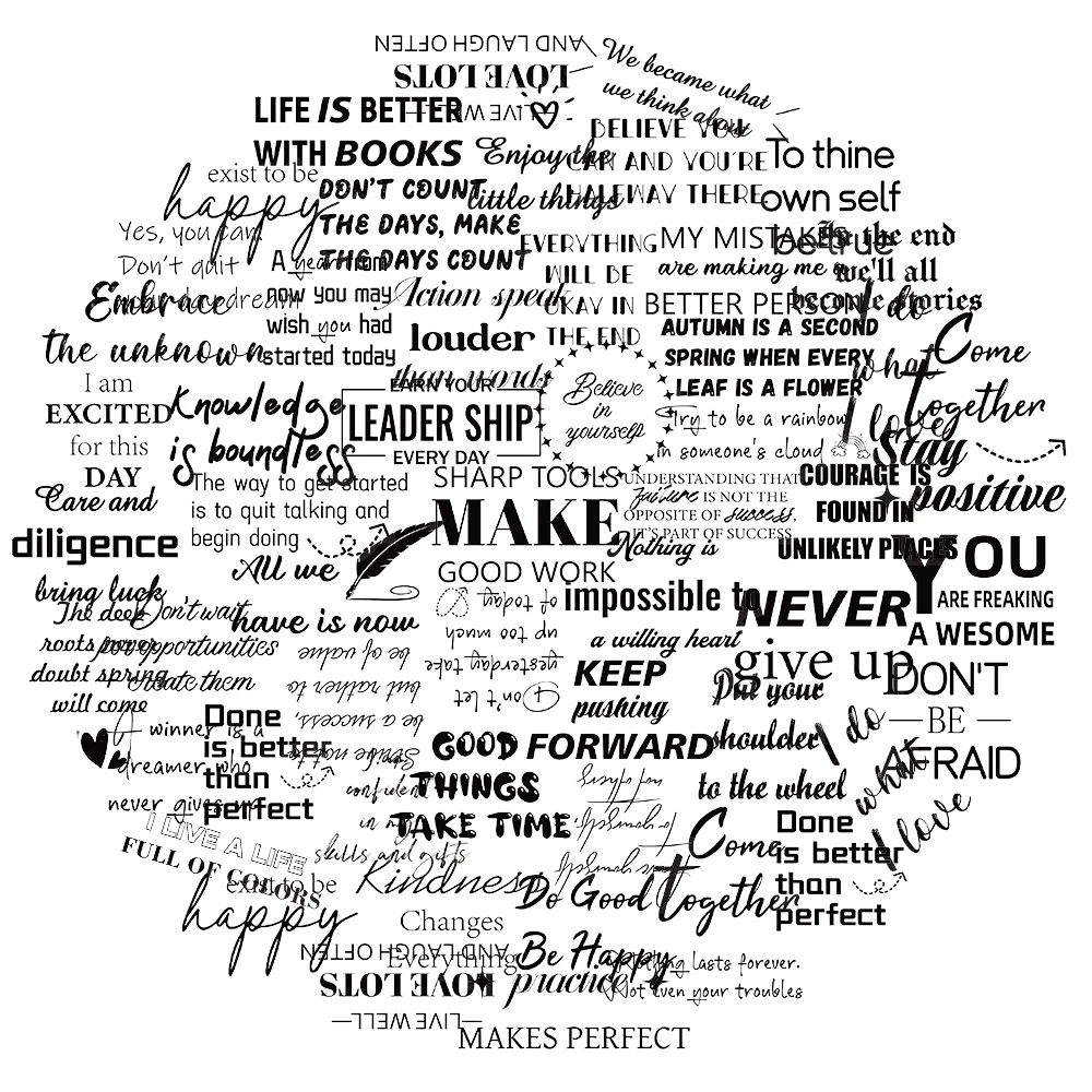 50PCS English Inspirational Decoration Graffiti Stickers DIY Luggage Notebook Skateboarding Motorcycle PET Waterproof S
