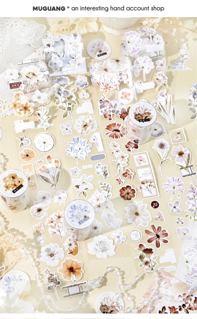 Journal GO 6x200cm Four Seasons Masking Tape DIY Scrapbooking Decor Photo Album Collage Junk Journal Aesthetics Stickers