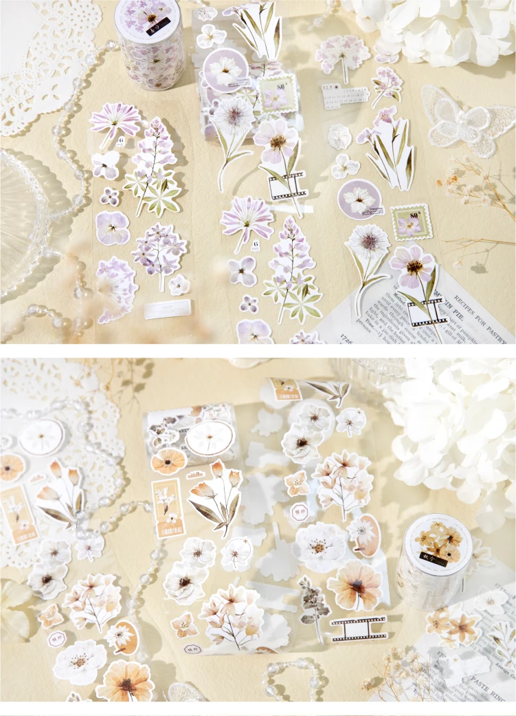 Journal GO 6x200cm Four Seasons Masking Tape DIY Scrapbooking Decor Photo Album Collage Junk Journal Aesthetics Stickers