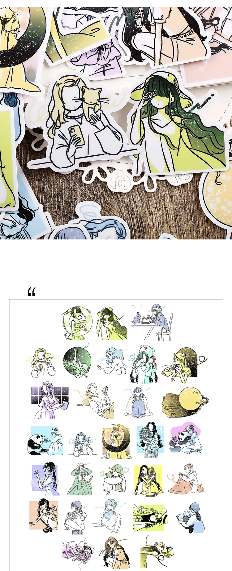 29pcs Cute Ins Style Star Girl Stationery Sticker Journal Decoration, Waterproof And Scrapbooking Cartoon Character For Kids