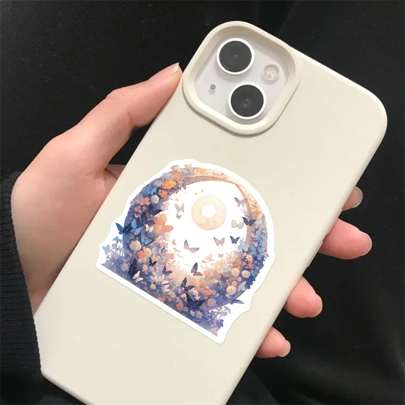10/30/50PCS Fresh Moon Flower PVC Sticker Aesthetic Color Decoration Scrapbooking Stationery School Supplies