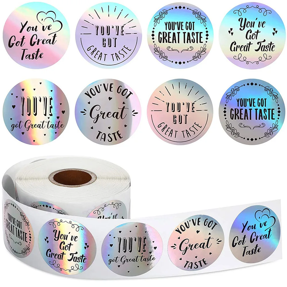 25mm Rainbow Laser Thank You Stickers Small Business Stickers 50-500pcs Adhesive Labels For Business Boutiques Wrapping Supplies
