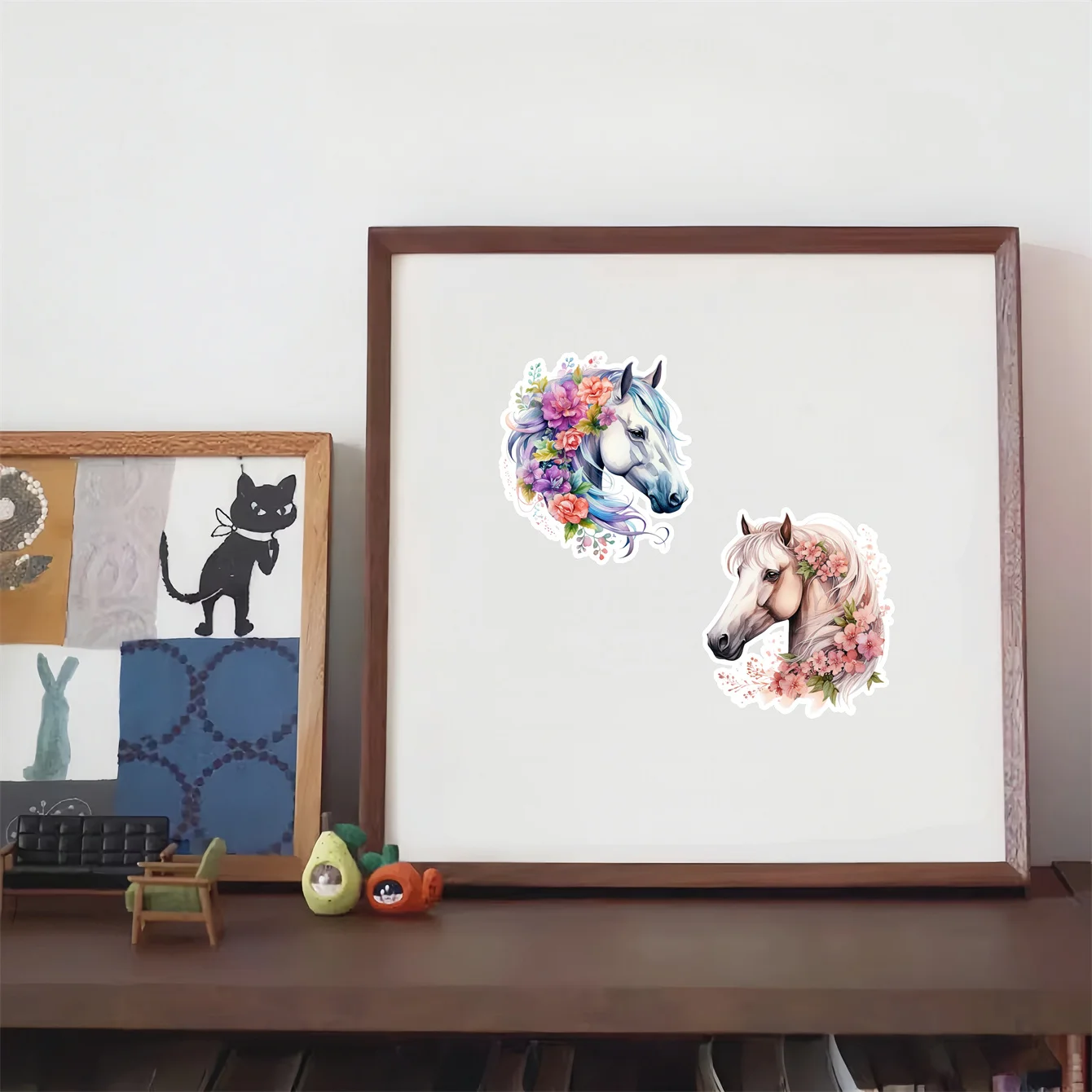 20pcs Watercolor flowers horse Sticker DIY Scrapbooking Album Junk Daily Planner Stationary for clippings, diaries, laptops