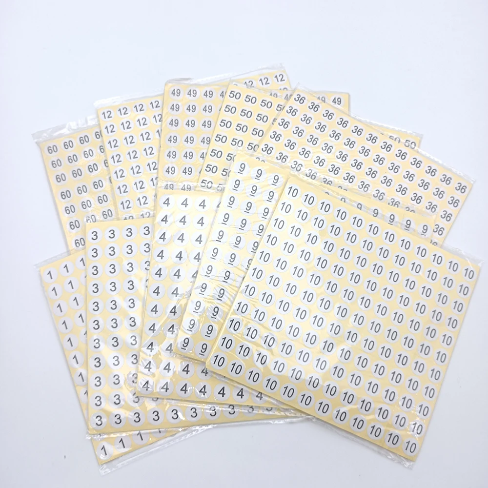 Size 13mm Circular Digital Sticker Number Labels from 0 to 10 Digital Adhesive Stickers 1980 Pcs Digital Sticker Marking Paster