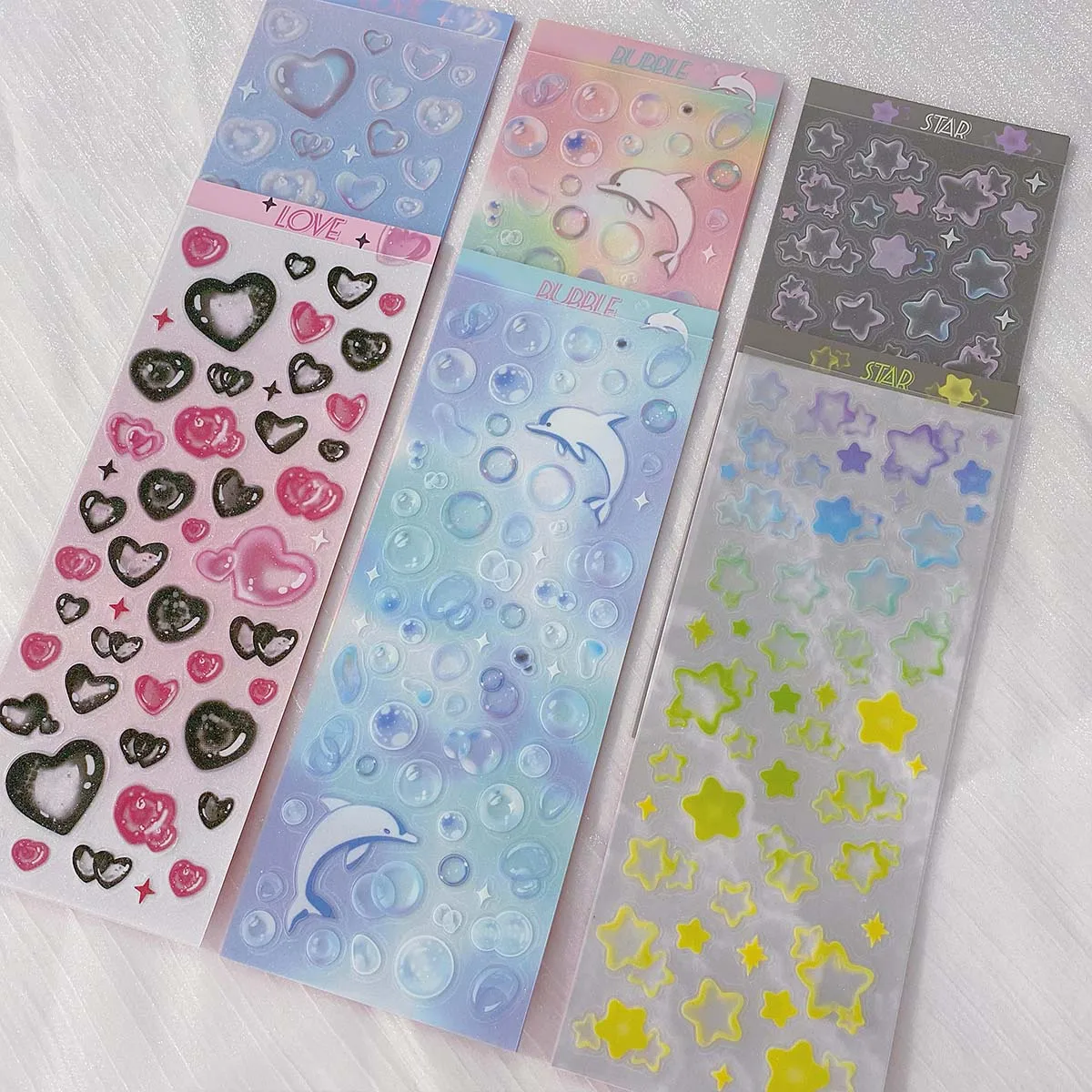 WAKAWAKA Bubble Dreamland Element Sticker Stars Decal Stickers Scrapbooking Stationery Hearts Stickers
