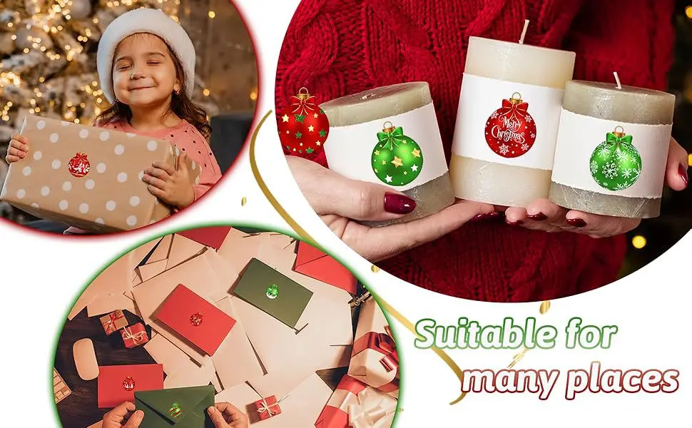 500pcs Merry Christmas Stickers,3CM, Christmas Theme Seal Labels Stickers For DIY Gift Baking Package Envelope 2025 New 