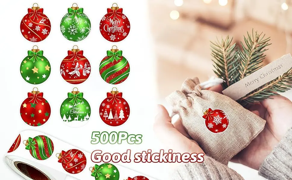 500pcs Merry Christmas Stickers,3CM, Christmas Theme Seal Labels Stickers For DIY Gift Baking Package Envelope 2025 New 