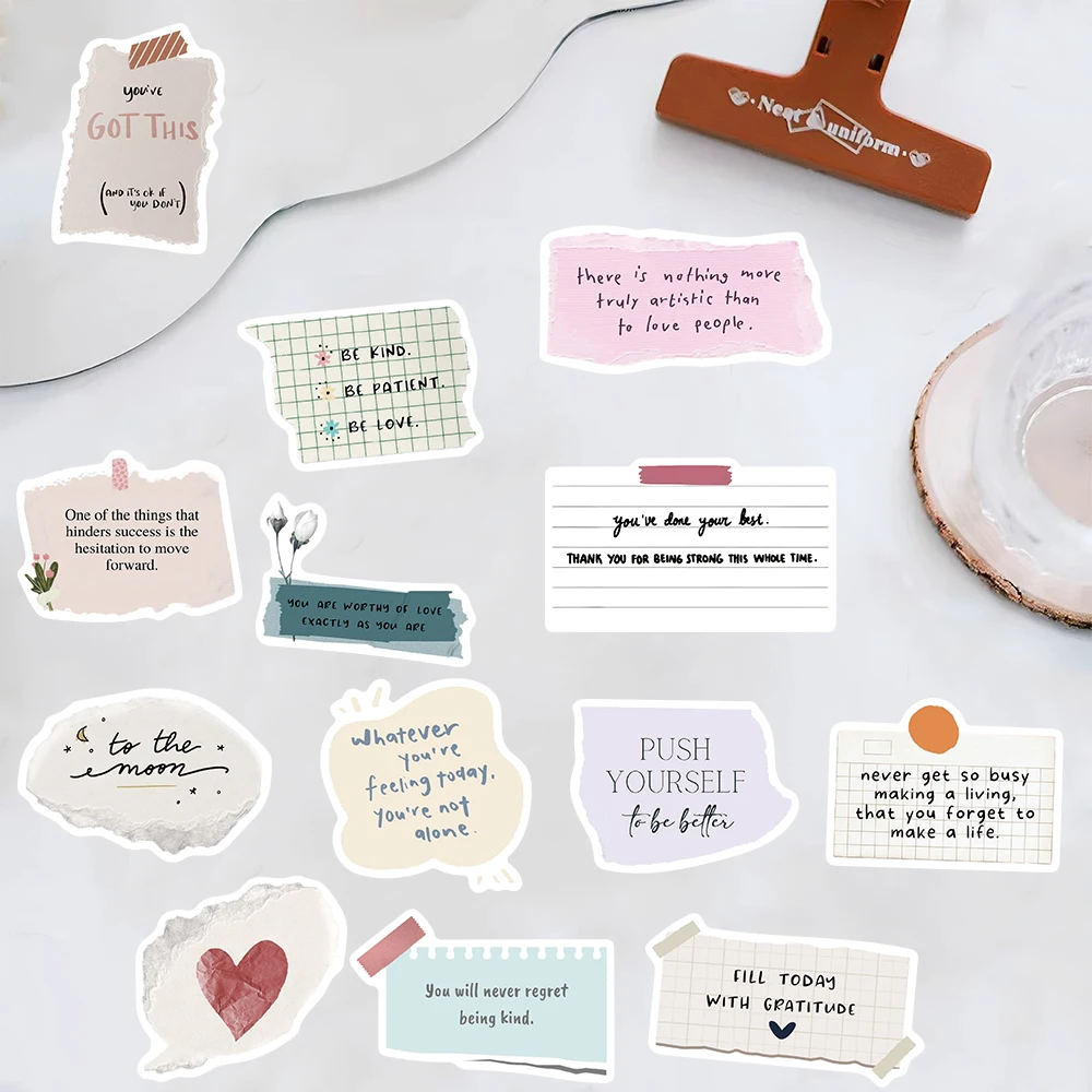 50/100PCS Fragmented Text Retro Handmade Stickers Nostalgia Laptop Luggage Cartoon Cool Skateboard Art Picture Phone Sticke