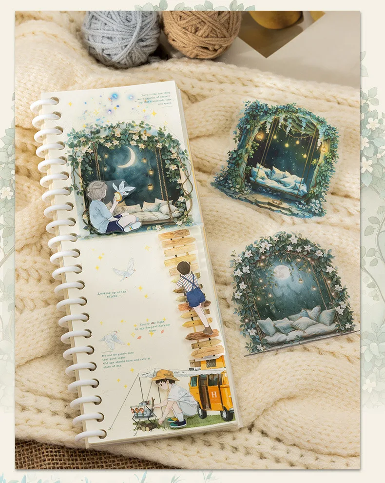 10pcs/1lot Kawaii Scrapbook Stickers the scene outside one's window is clear Junk Journal Planner Stationery Planner Decorative