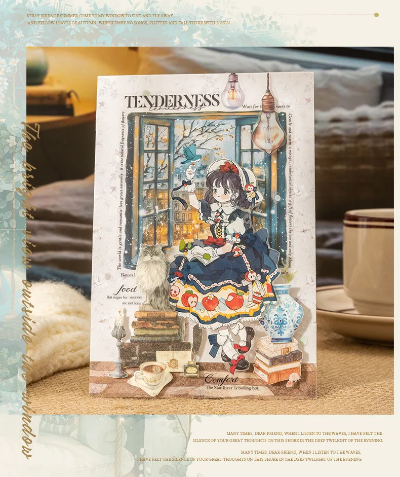 10pcs/1lot Kawaii Scrapbook Stickers the scene outside one's window is clear Junk Journal Planner Stationery Planner Decorative