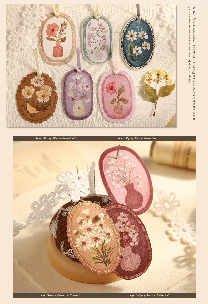 Journal GO 45pcsVintage Flowers Sticker for DIY Scrapbooking Journal Photo Album Decoration Materials Sticky Floral Decals