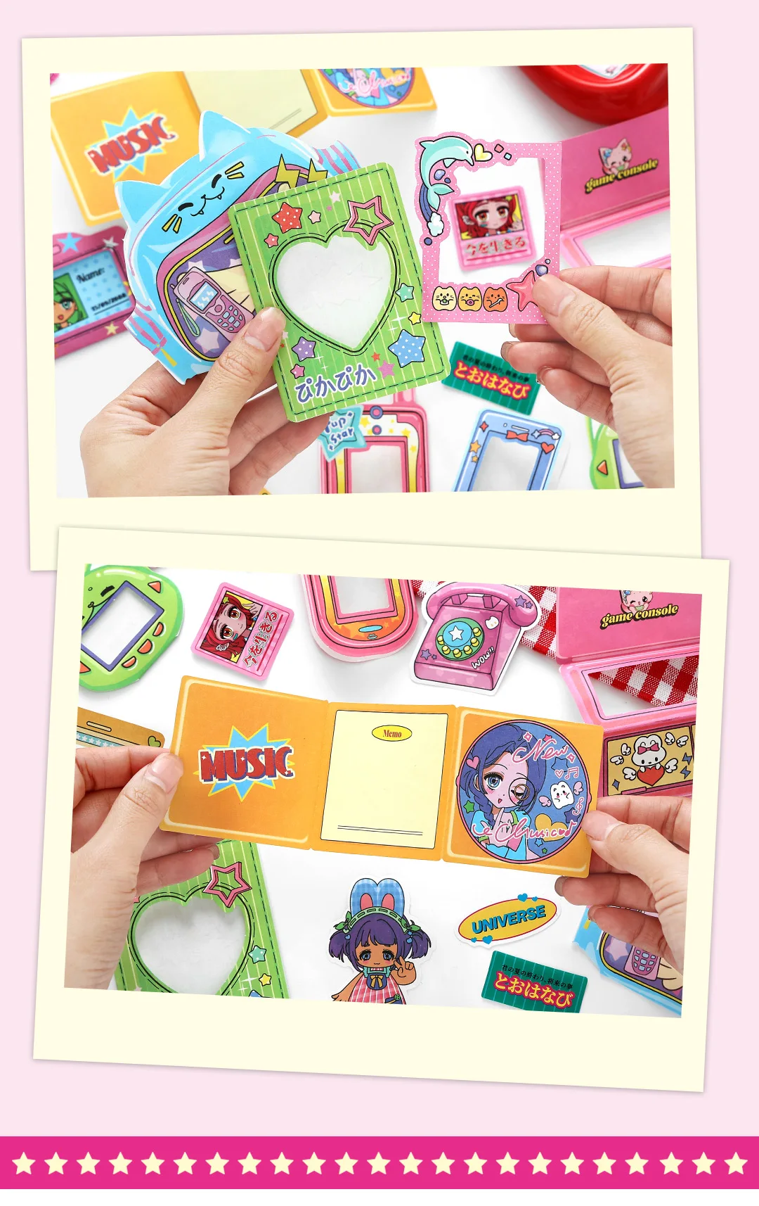 20/80pcs Neon Tribe Series Kawaii Ins Cartoon Small Element Adhesive Label Material Pack Scrapbooking DIY Aesthetic Stationery