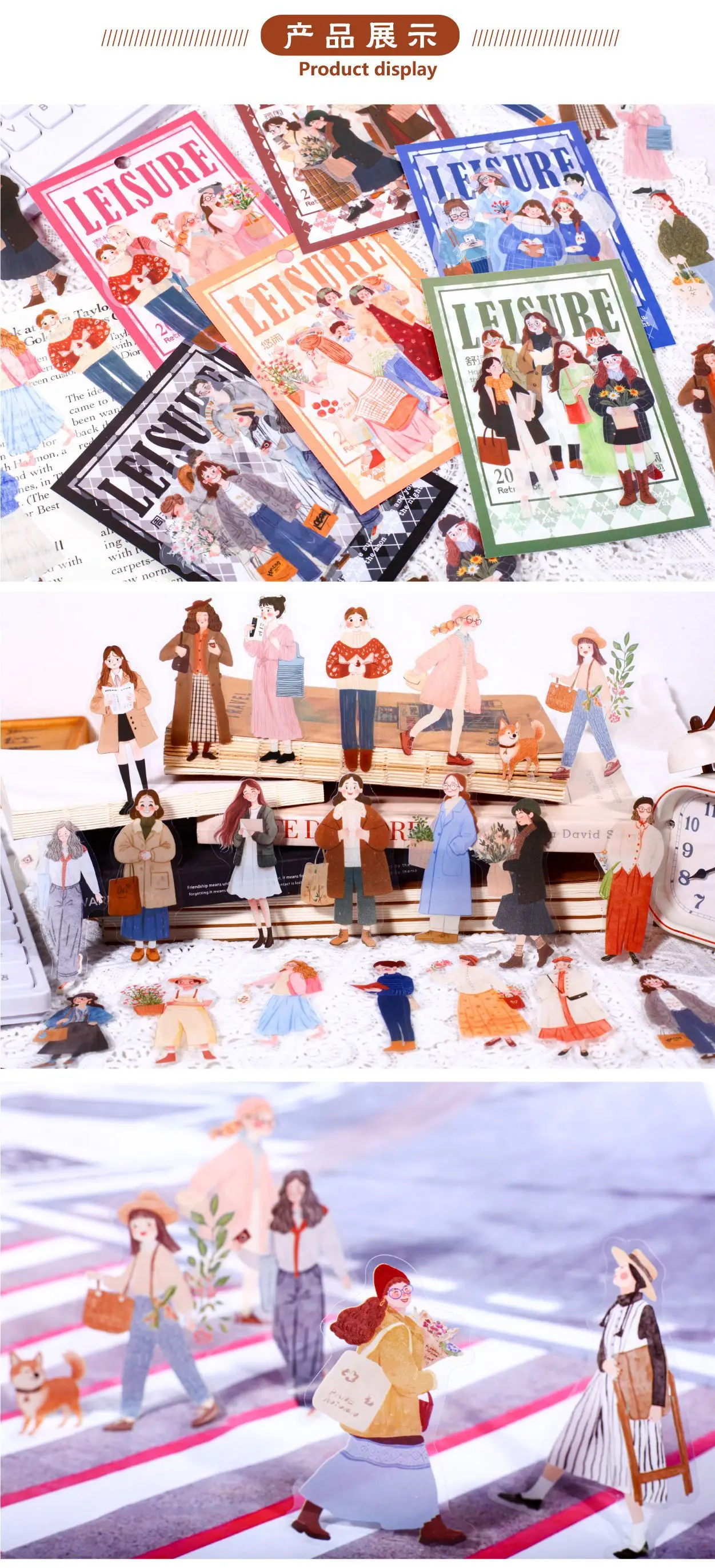 15pcs/1lot Kawaii Scrapbook Sticker idle the rest of one's day Scrapbooking Supplies Planner Decorative Stationery Sticker