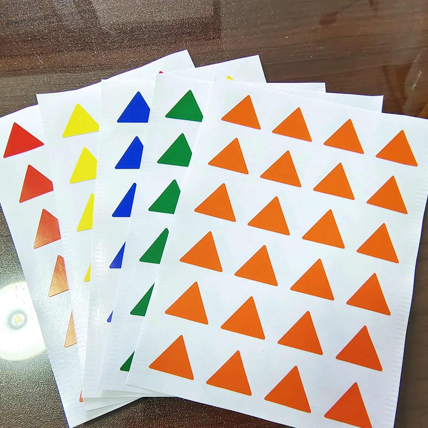 240pcs 16x14mm Triangle Colorful Stickers for Home Office School Party Decoration or Daily Things Clear Classification Mark