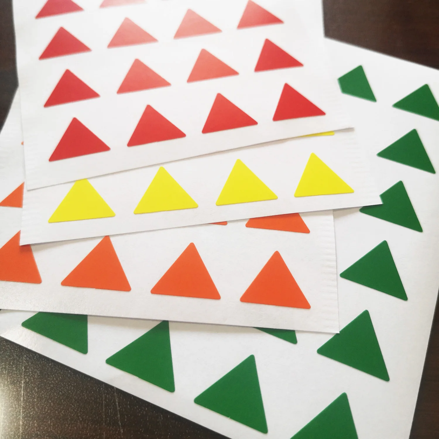 240pcs 16x14mm Triangle Colorful Stickers for Home Office School Party Decoration or Daily Things Clear Classification Mark