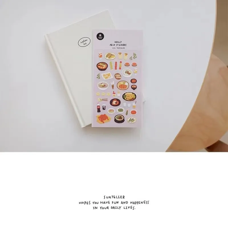 Korean Import Suatelier Tasty Food Trip Paper Stickers Scrapbooking Diy Journal Stationery Sticker Deco Art School Supply 1173