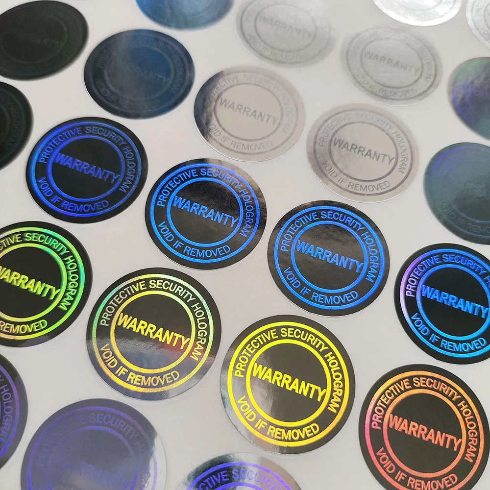 100pcs 2cm PROTECTIVE SECURITY HOLOGRAM WARRANTY VOID IF REMOVED Silver Tamper Evident Label Warranty Void Sticker Removal Proof