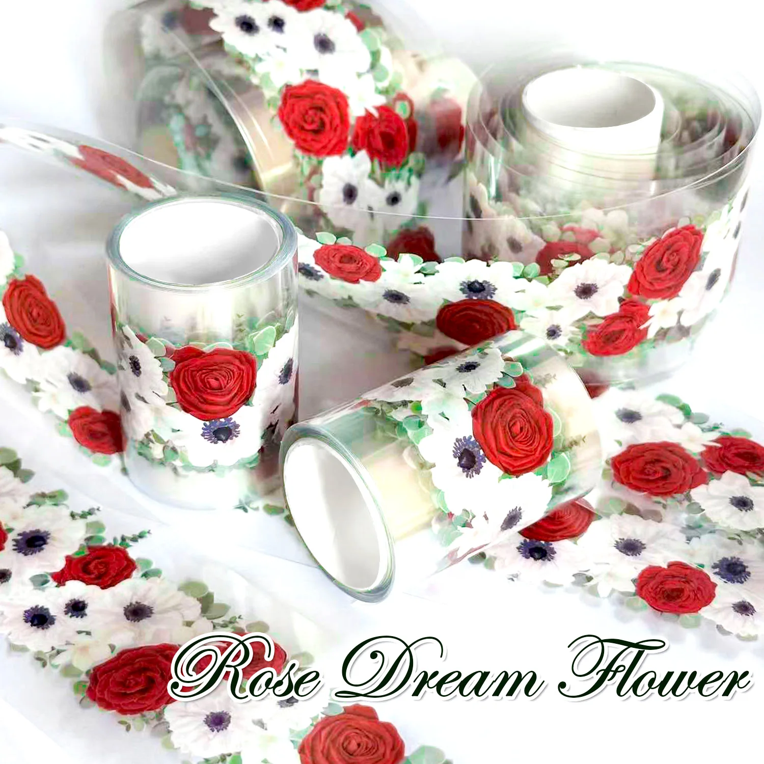 2m/Roll Colorful Flower PET Tape Decorative Masking Tape Scrapbooking Sticker Journal Aesthetic Stationery