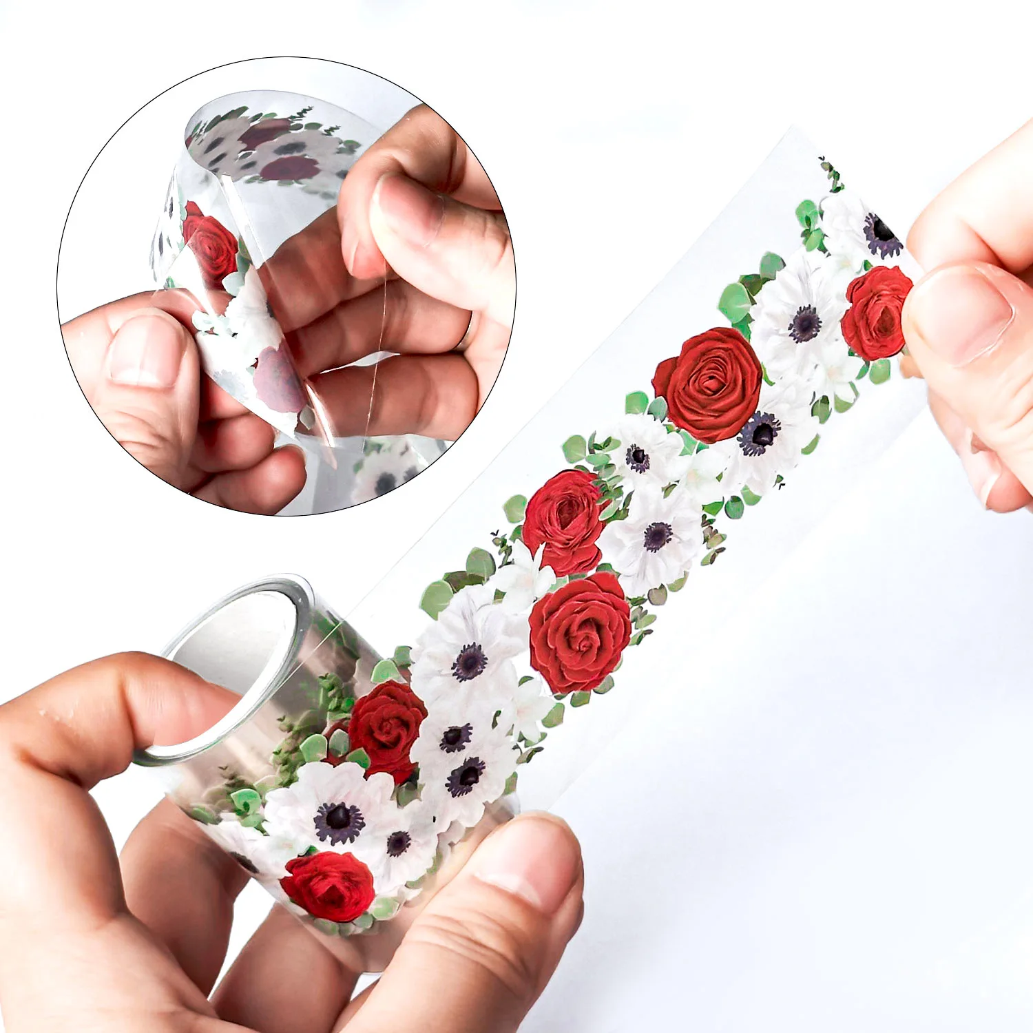 2m/Roll Colorful Flower PET Tape Decorative Masking Tape Scrapbooking Sticker Journal Aesthetic Stationery
