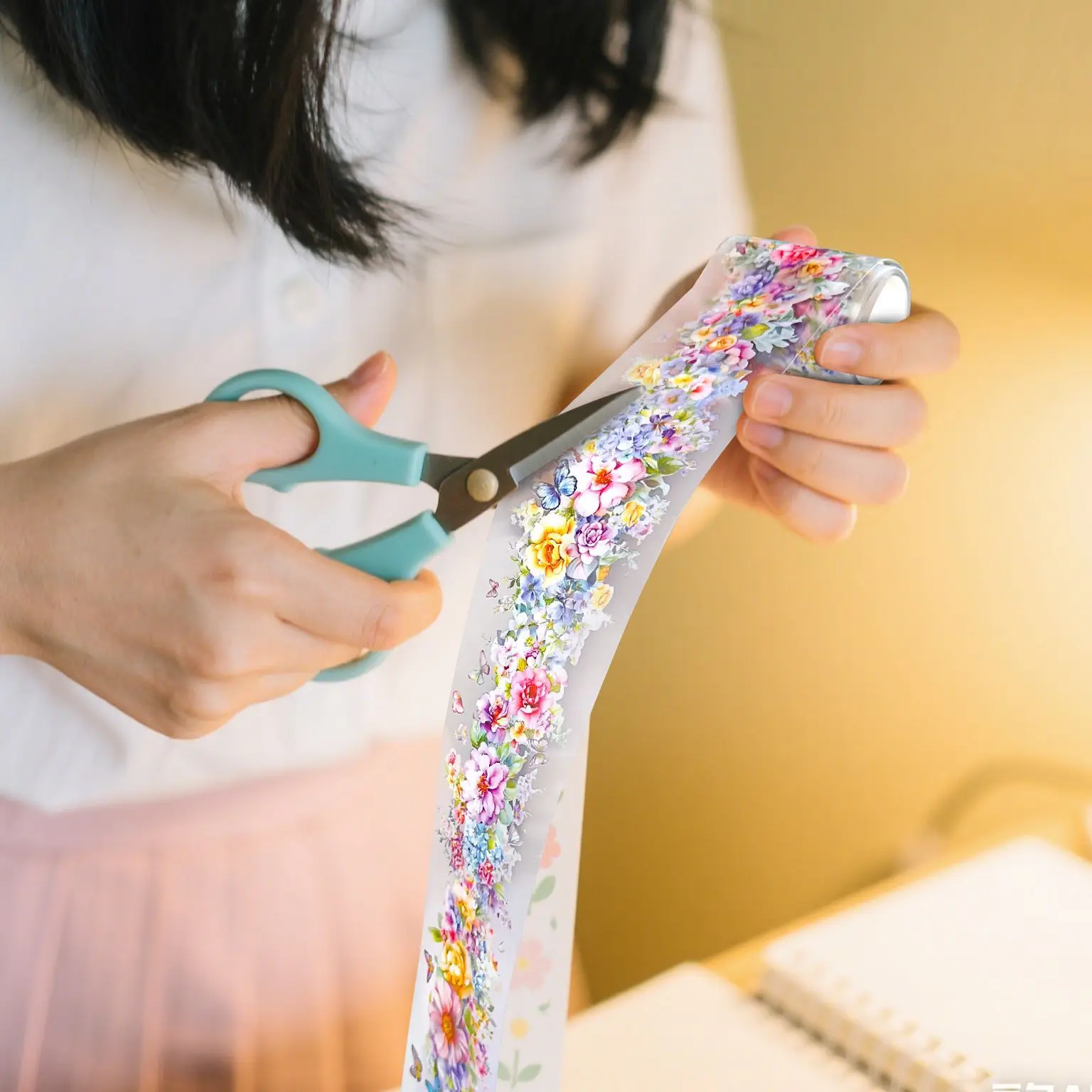 2m/Roll Colorful Flower PET Tape Decorative Masking Tape Scrapbooking Sticker Journal Aesthetic Stationery