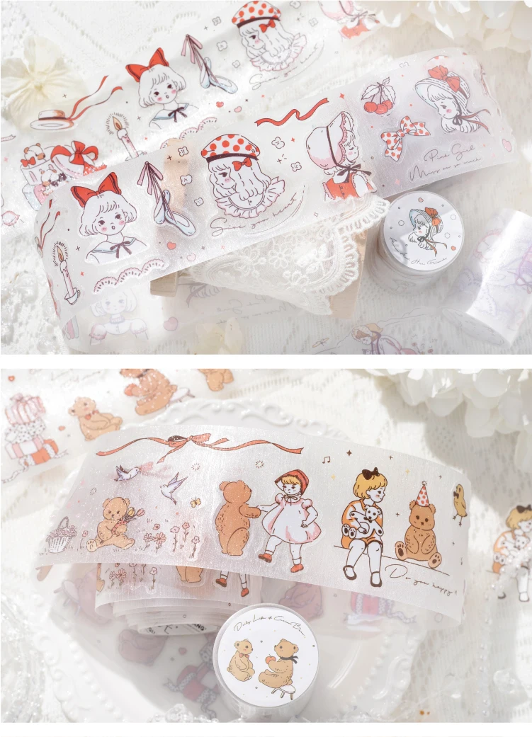 Journal GO 6x200cm Fairy Tale PET Tape Sticker DIY Scrapbooking Decor Album Collage Journalling Material Aesthetics Masking Tape